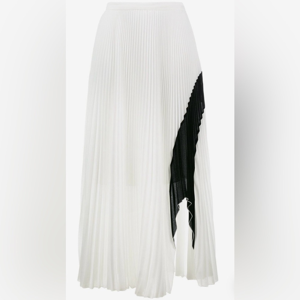 Proenza Scholer Elegant Black and White Pleated Skirt